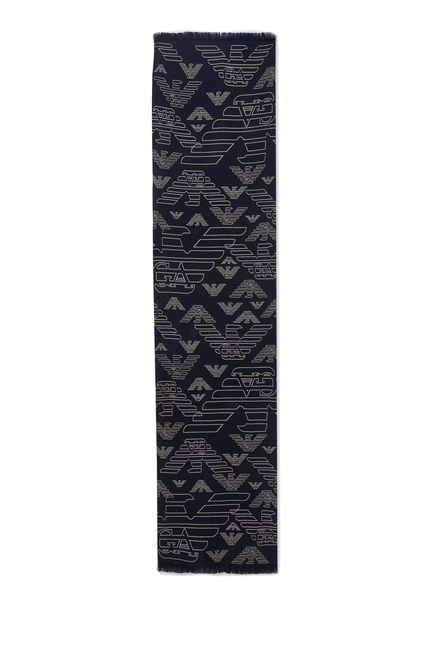 All-Over Eagle Wool Scarf